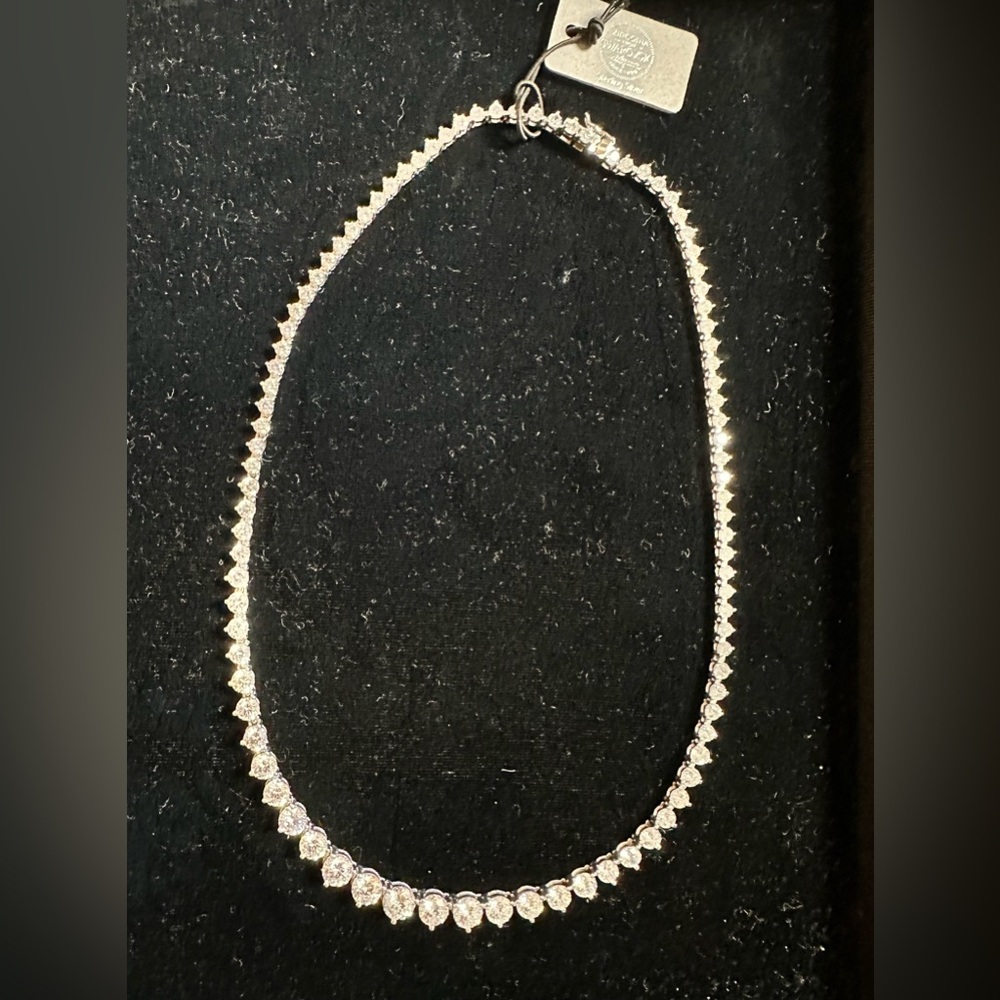 Kiera Couture Sterling Silver & Swarovski Crystal Necklace Choker‎ 17”